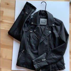 Levi Strauss Faux-Leather Moto Jacket -Black
